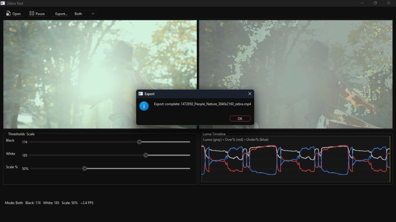 Zebra overlay analysis